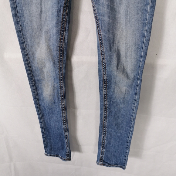 Ladies River Island Jeans Size 8 Ultra Low Waist Skinny Y2K Style - Picture 2 of 8